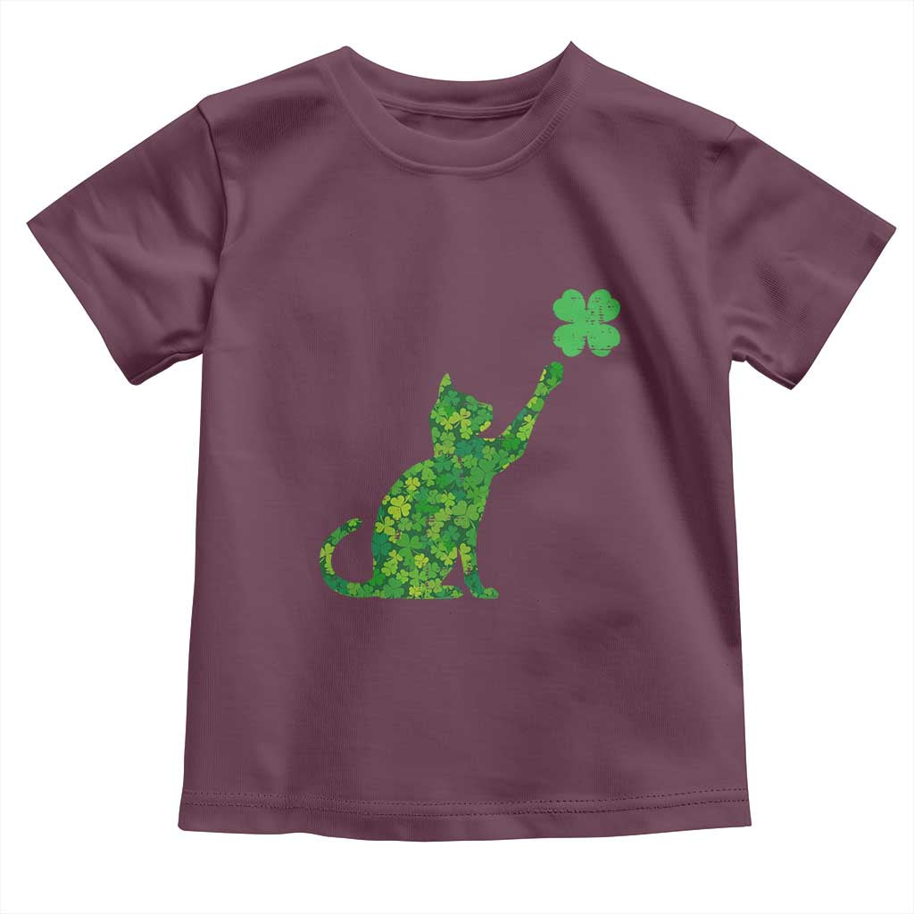 St Patricks Day Shamrock Cat Toddler T Shirt Saint Pattys Cats Lover