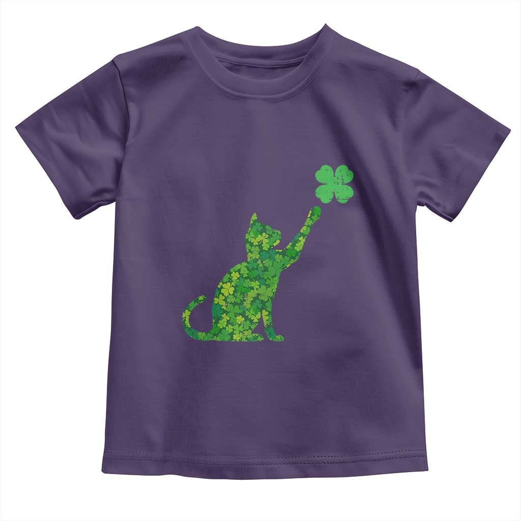 St Patricks Day Shamrock Cat Toddler T Shirt Saint Pattys Cats Lover