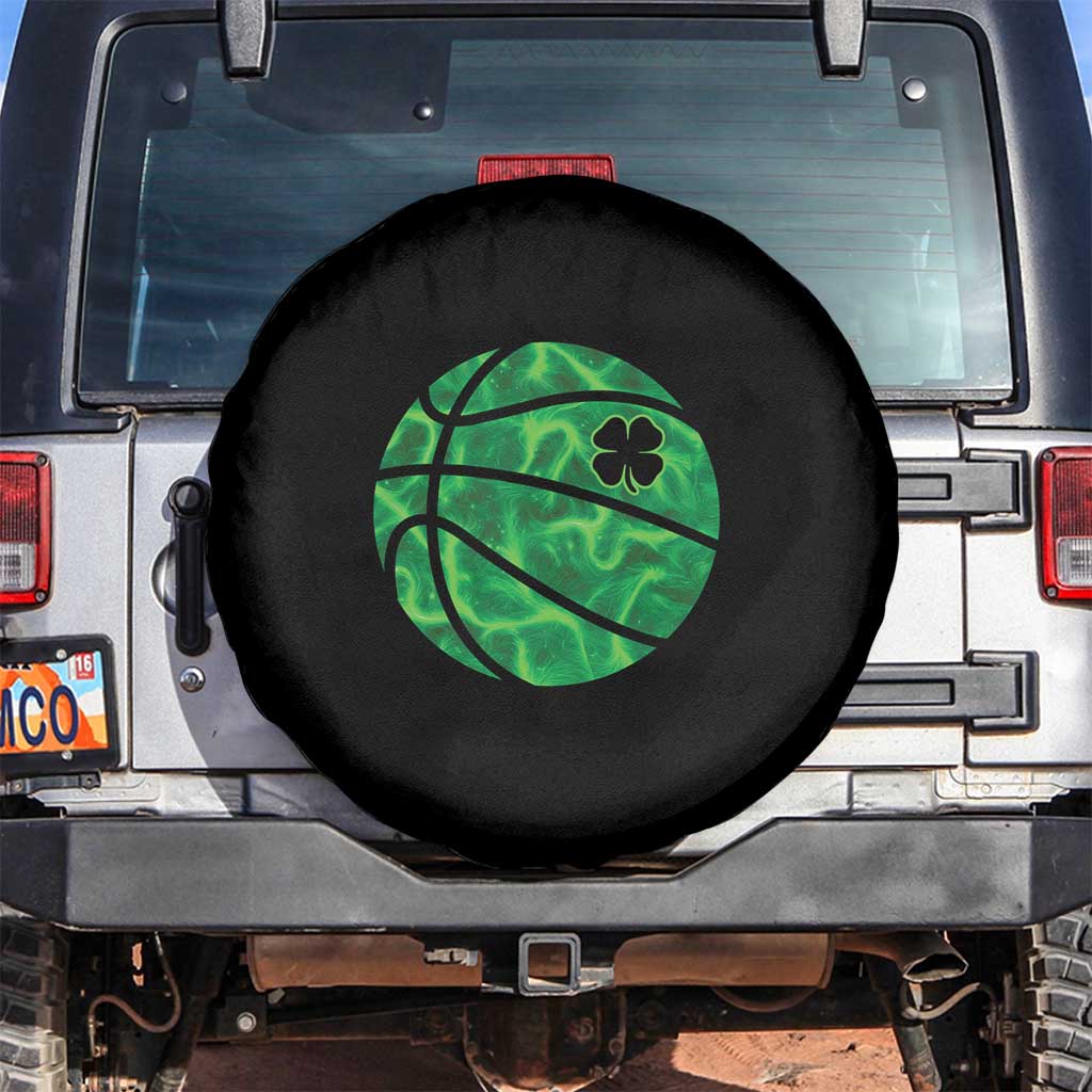 Lucky Shamrock Basketball Spare Tire Cover Clover Irish St Patrick's Day Sport Lover