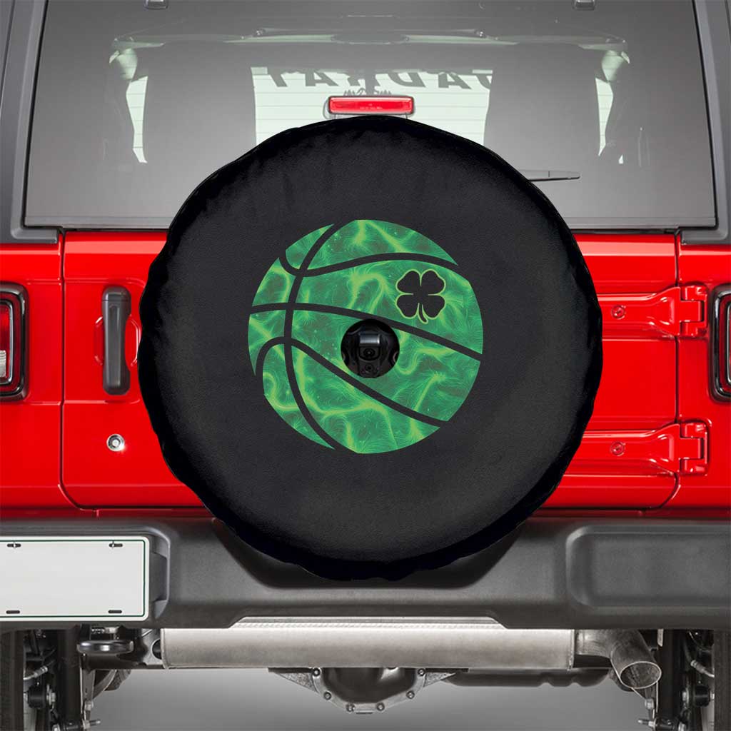 Lucky Shamrock Basketball Spare Tire Cover Clover Irish St Patrick's Day Sport Lover