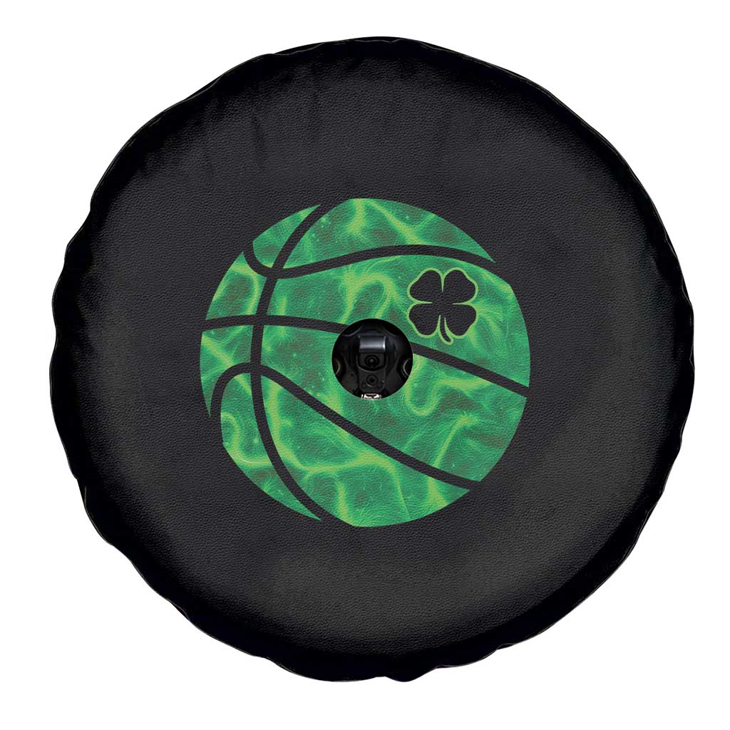 Lucky Shamrock Basketball Spare Tire Cover Clover Irish St Patrick's Day Sport Lover