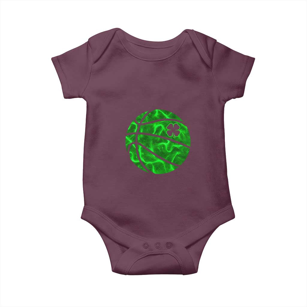 Lucky Shamrock Basketball Baby Onesie Clover Irish St Patrick's Day Sport Lover