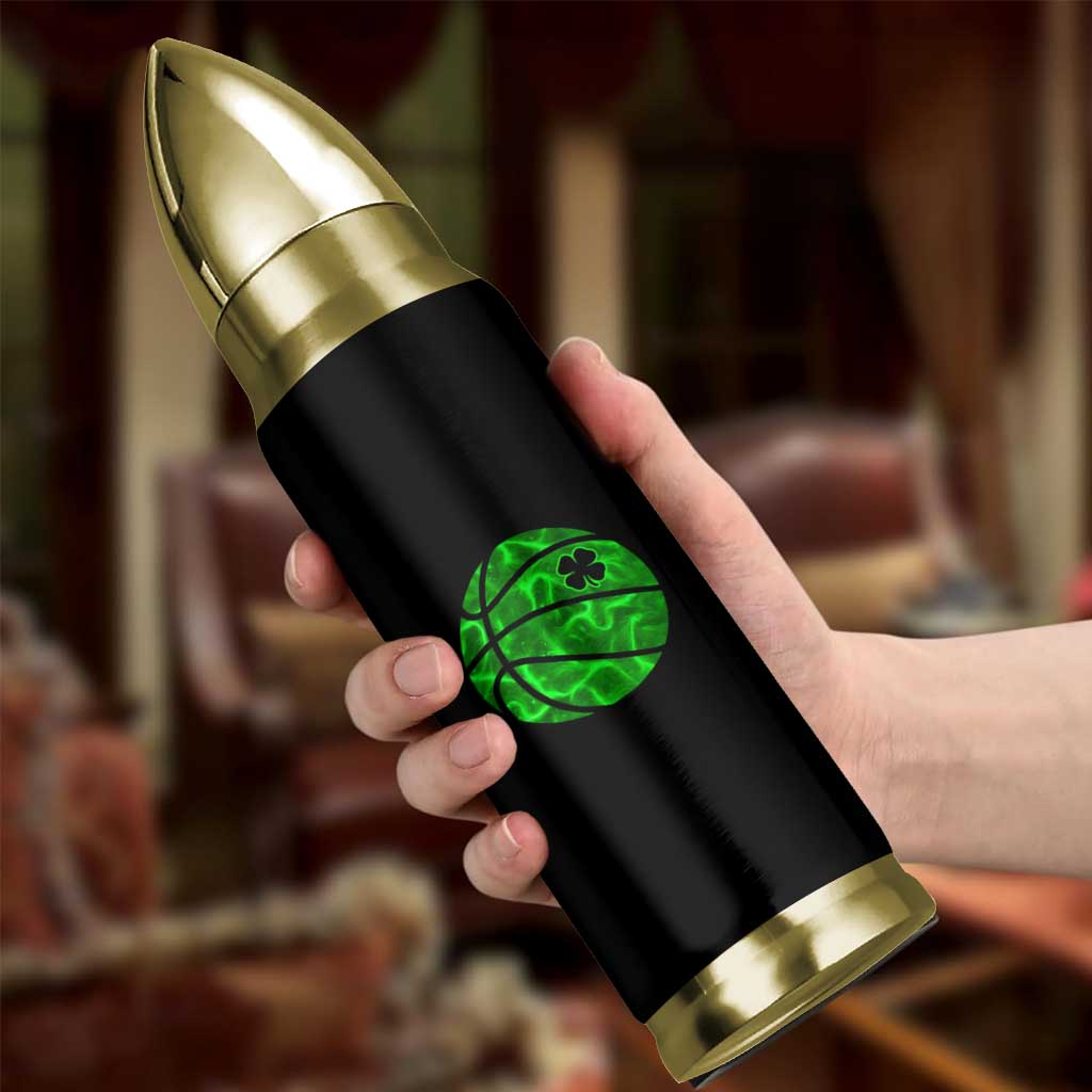 Lucky Shamrock Basketball Bullet Tumbler Clover Irish St Patrick's Day Sport Lover