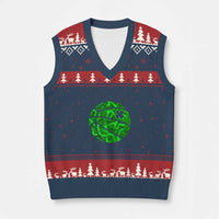 Lucky Shamrock Basketball V-Neck Knit Sweater Vest Clover Irish St Patrick's Day Sport Lover - Wonder Print Shop