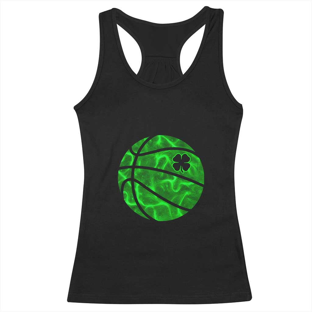 Lucky Shamrock Basketball Racerback Tank Top Clover Irish St Patrick's Day Sport Lover