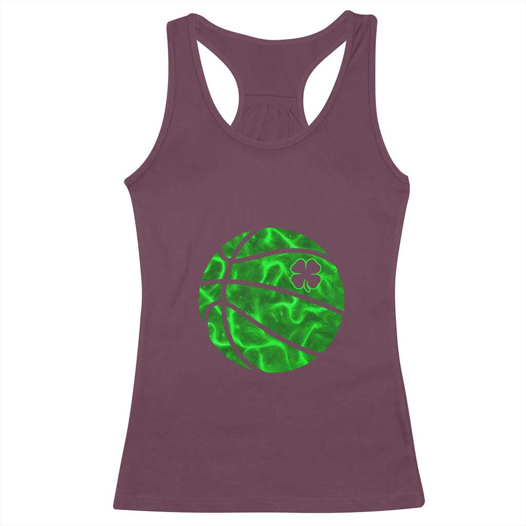 Lucky Shamrock Basketball Racerback Tank Top Clover Irish St Patrick's Day Sport Lover