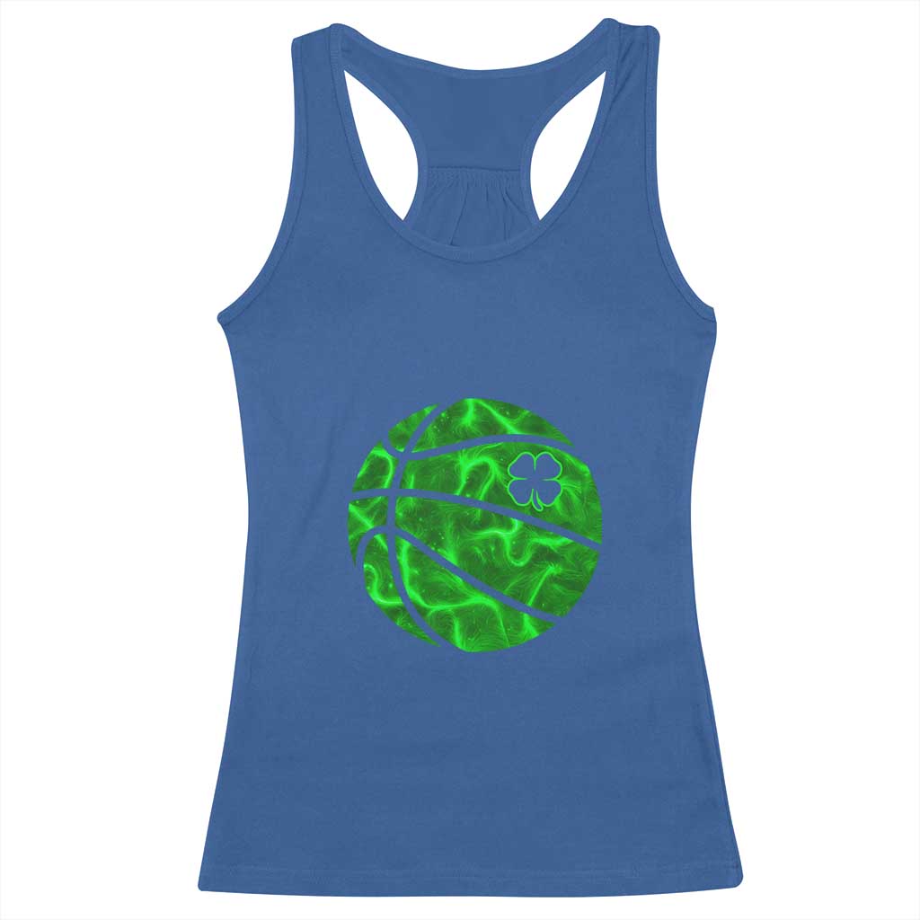 Lucky Shamrock Basketball Racerback Tank Top Clover Irish St Patrick's Day Sport Lover