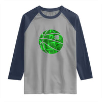 Lucky Shamrock Basketball Raglan Shirt Clover Irish St Patrick's Day Sport Lover