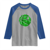 Lucky Shamrock Basketball Raglan Shirt Clover Irish St Patrick's Day Sport Lover