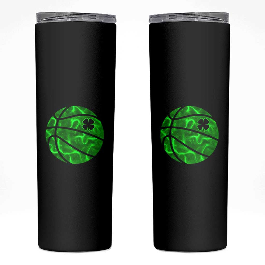 Lucky Shamrock Basketball Skinny Tumbler Clover Irish St Patrick's Day Sport Lover
