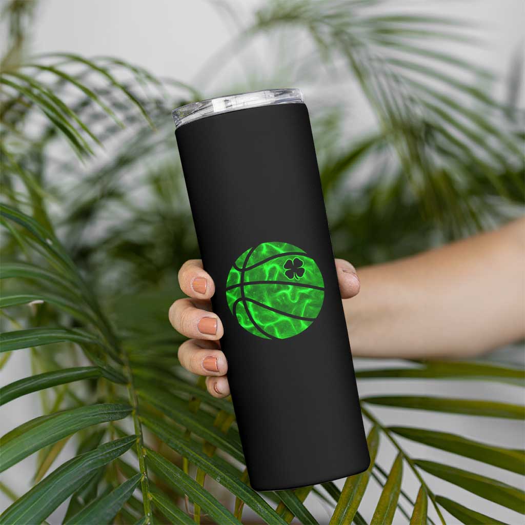 Lucky Shamrock Basketball Skinny Tumbler Clover Irish St Patrick's Day Sport Lover
