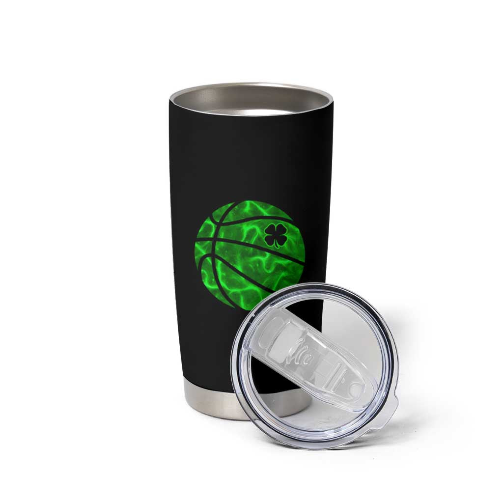 Lucky Shamrock Basketball Tumbler Cup Clover Irish St Patrick's Day Sport Lover