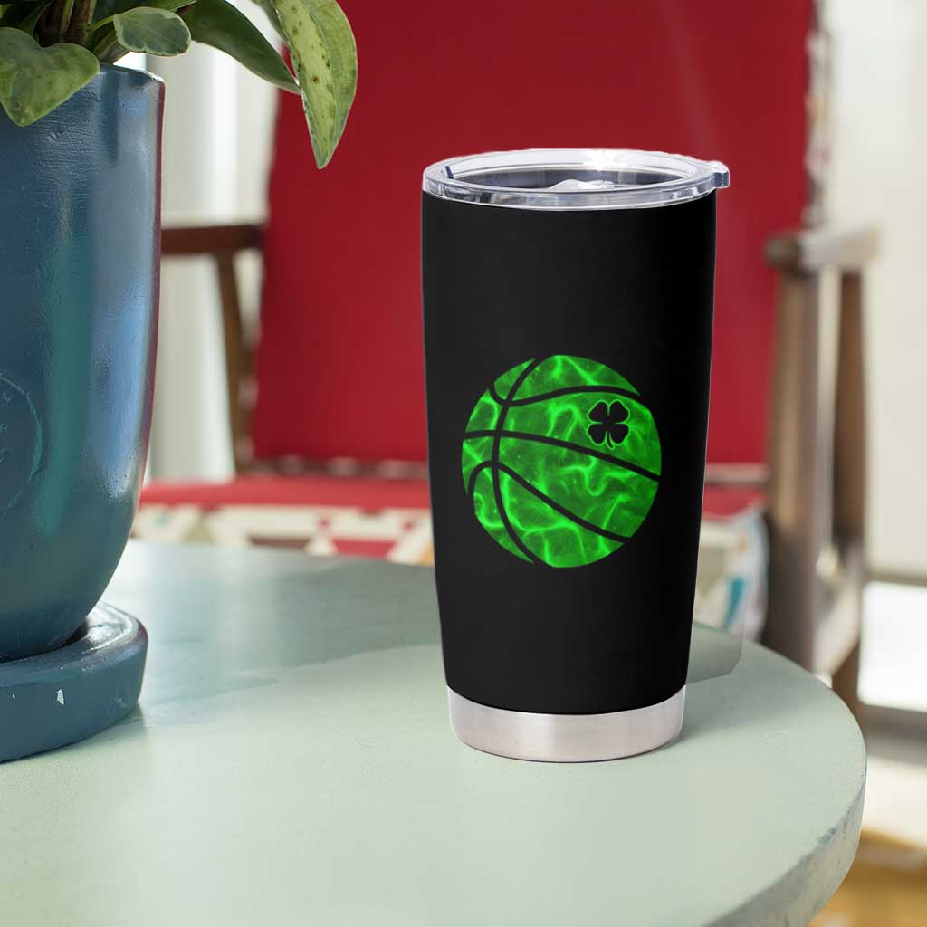 Lucky Shamrock Basketball Tumbler Cup Clover Irish St Patrick's Day Sport Lover