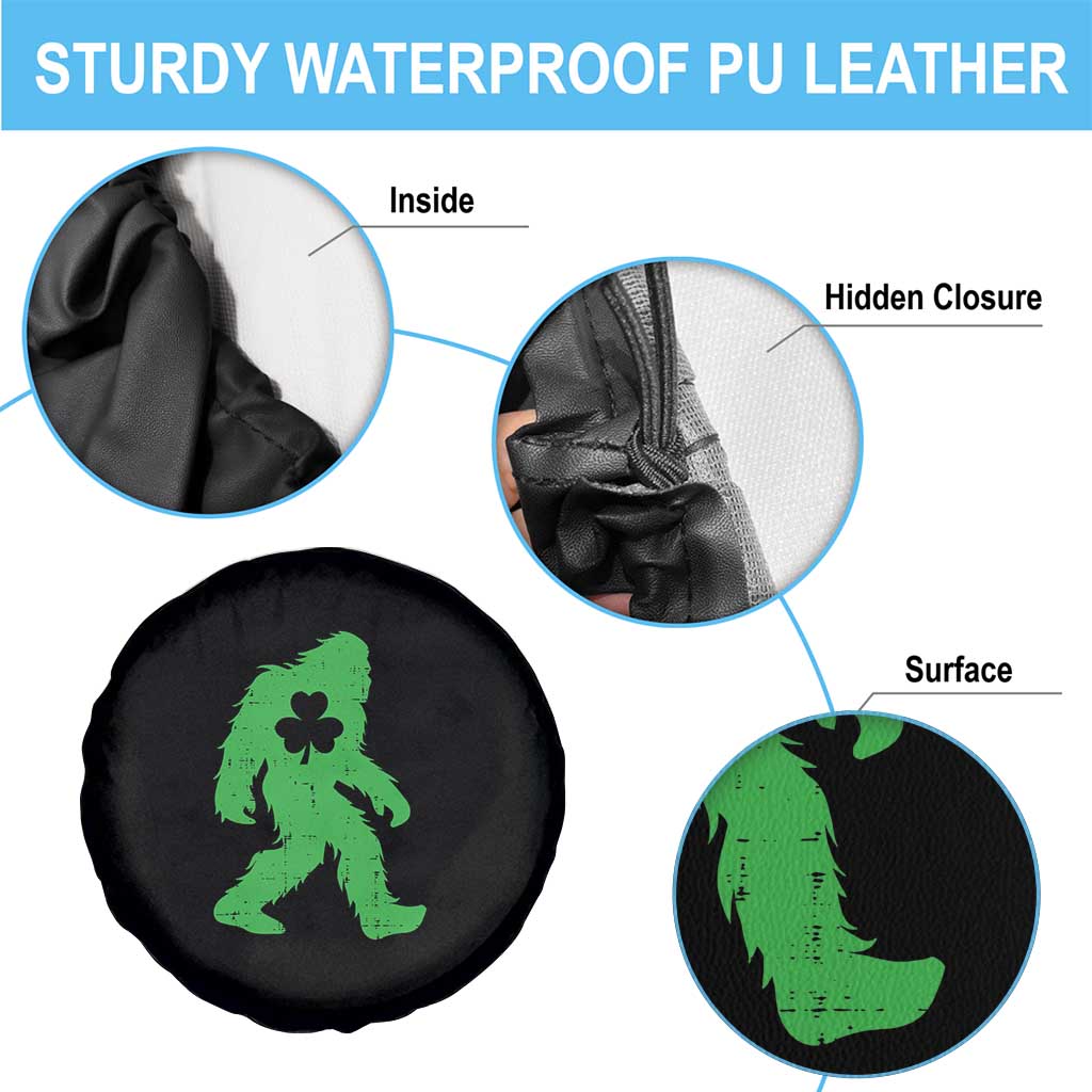 St Patricks Day Bigfoot Spare Tire Cover Sasquatch Lucky Shamrock
