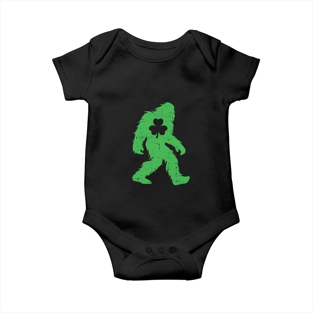 St Patricks Day Bigfoot Baby Onesie Sasquatch Lucky Shamrock