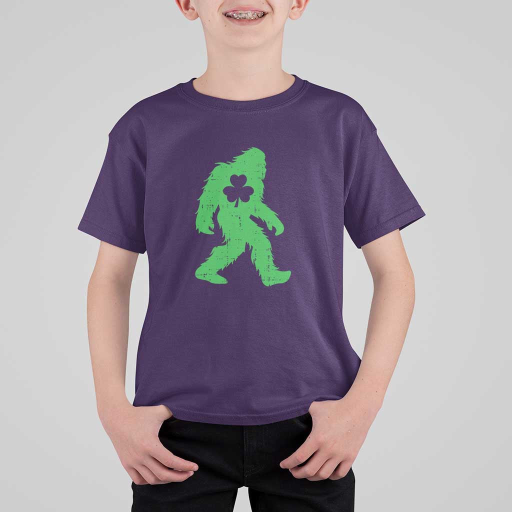 St Patricks Day Bigfoot T Shirt For Kid Sasquatch Lucky Shamrock