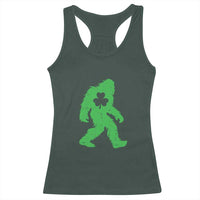 St Patricks Day Bigfoot Racerback Tank Top Sasquatch Lucky Shamrock