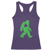 St Patricks Day Bigfoot Racerback Tank Top Sasquatch Lucky Shamrock