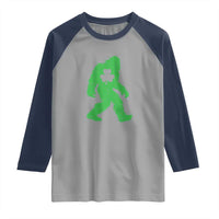 St Patricks Day Bigfoot Raglan Shirt Sasquatch Lucky Shamrock