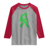 St Patricks Day Bigfoot Raglan Shirt Sasquatch Lucky Shamrock