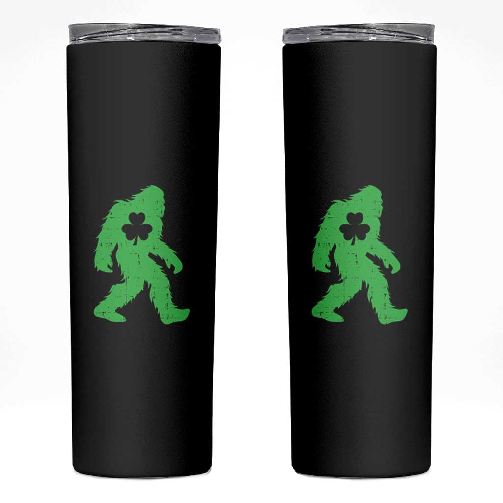 St Patricks Day Bigfoot Skinny Tumbler Sasquatch Lucky Shamrock