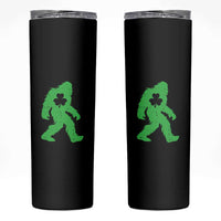 St Patricks Day Bigfoot Skinny Tumbler Sasquatch Lucky Shamrock