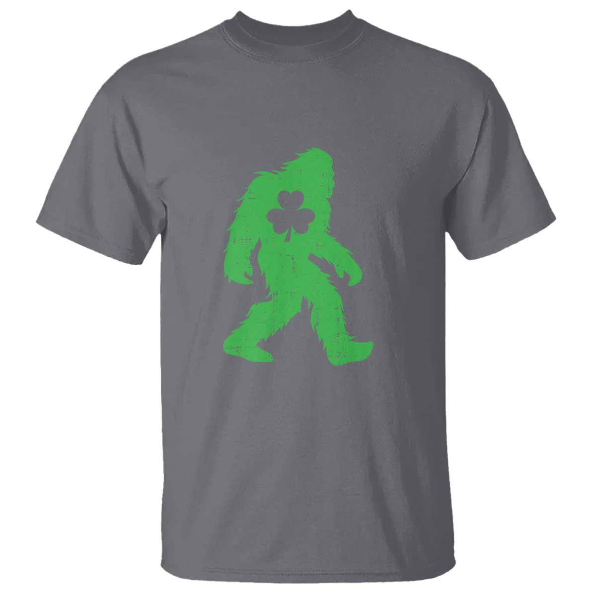 St Patricks Day Bigfoot T Shirt Sasquatch Lucky Shamrock