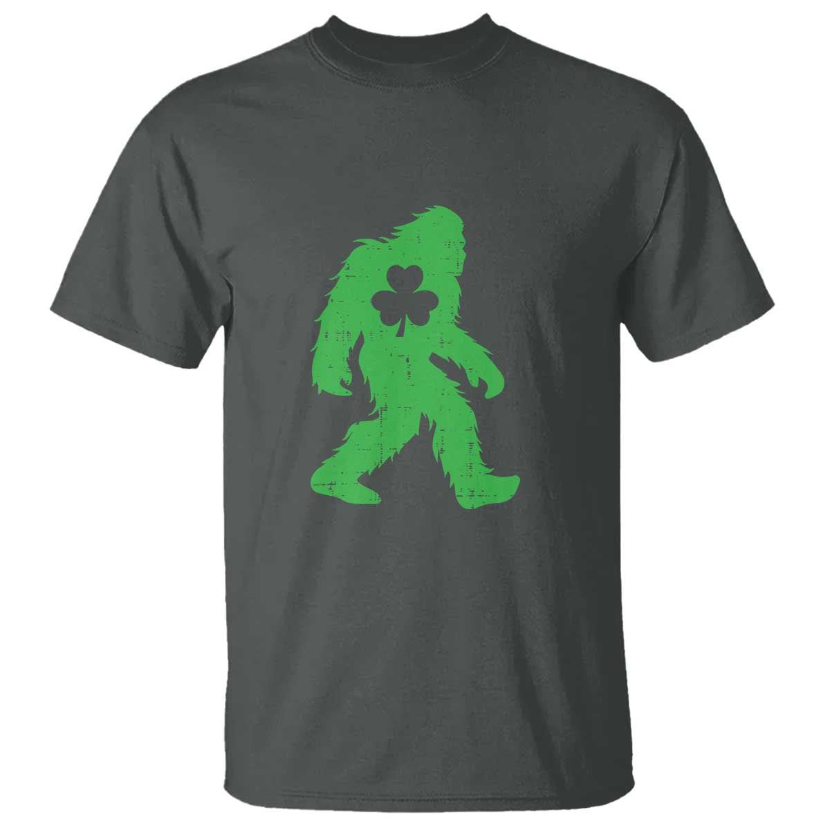 St Patricks Day Bigfoot T Shirt Sasquatch Lucky Shamrock