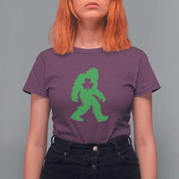 St Patricks Day Bigfoot T Shirt For Women Sasquatch Lucky Shamrock