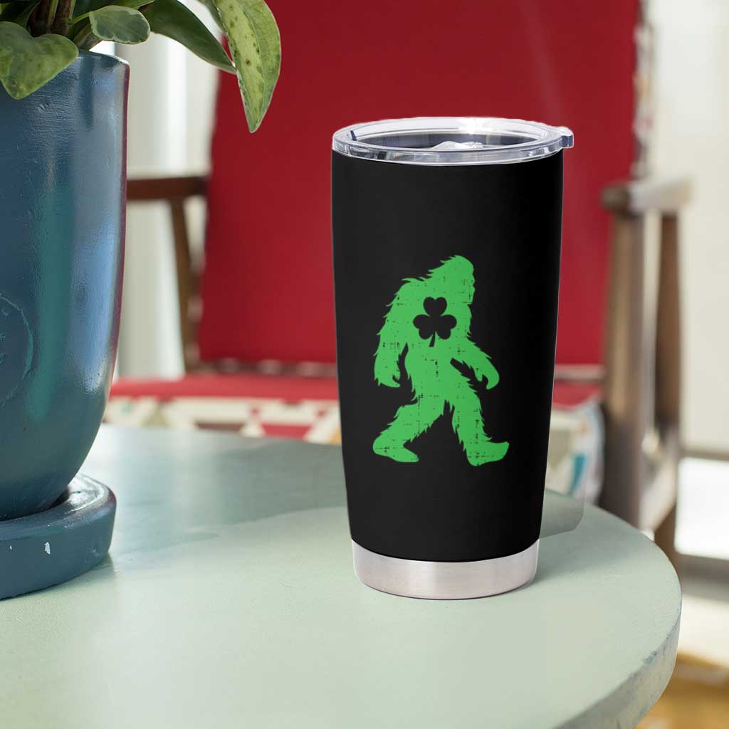 St Patricks Day Bigfoot Tumbler Cup Sasquatch Lucky Shamrock