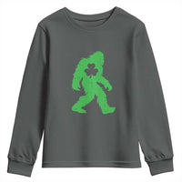 St Patricks Day Bigfoot Youth Sweatshirt Sasquatch Lucky Shamrock