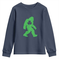 St Patricks Day Bigfoot Youth Sweatshirt Sasquatch Lucky Shamrock