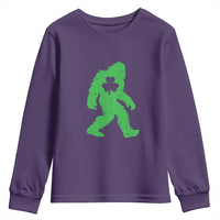 St Patricks Day Bigfoot Youth Sweatshirt Sasquatch Lucky Shamrock