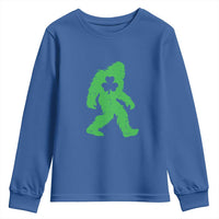 St Patricks Day Bigfoot Youth Sweatshirt Sasquatch Lucky Shamrock