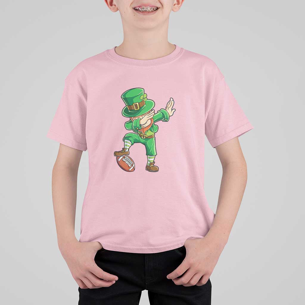 Dabbing Leprechaun Football T Shirt For Kid St Patricks Day Sports Lover