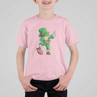 Dabbing Leprechaun Football T Shirt For Kid St Patricks Day Sports Lover