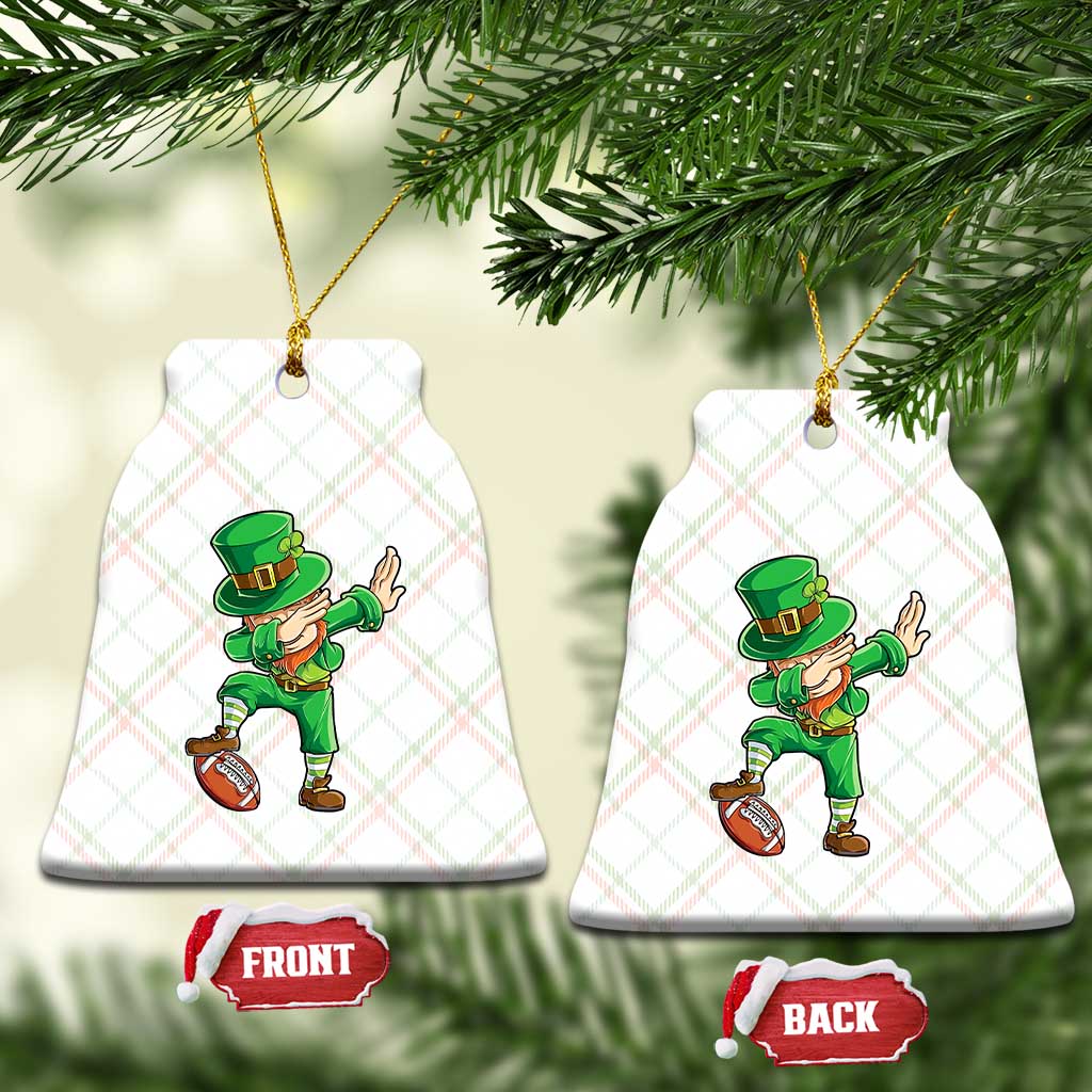 Dabbing Leprechaun Football Ceramic Ornament St Patricks Day Sports Lover - Wonder Print Shop