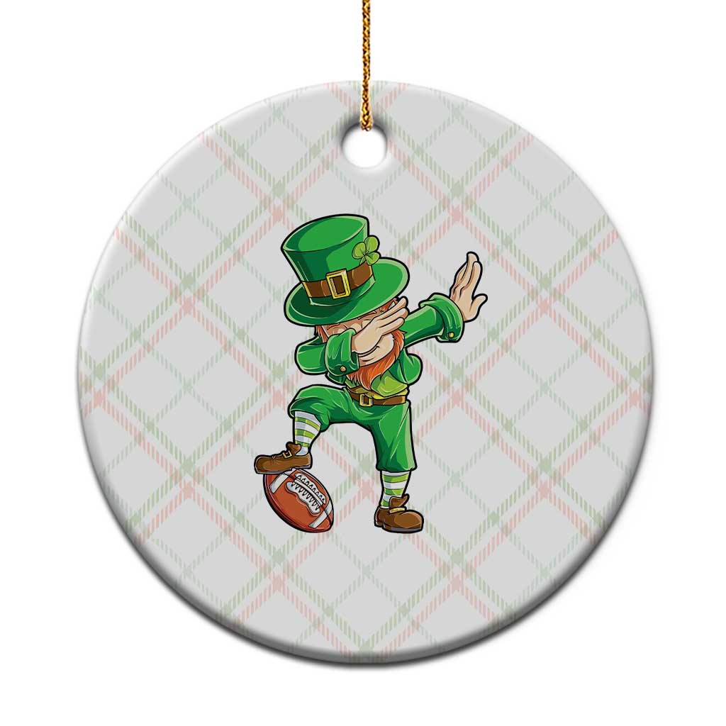 Dabbing Leprechaun Football Ceramic Ornament St Patricks Day Sports Lover - Wonder Print Shop
