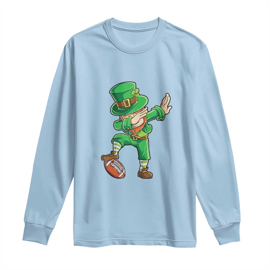 Dabbing Leprechaun Football Long Sleeve Shirt St Patricks Day Sports Lover