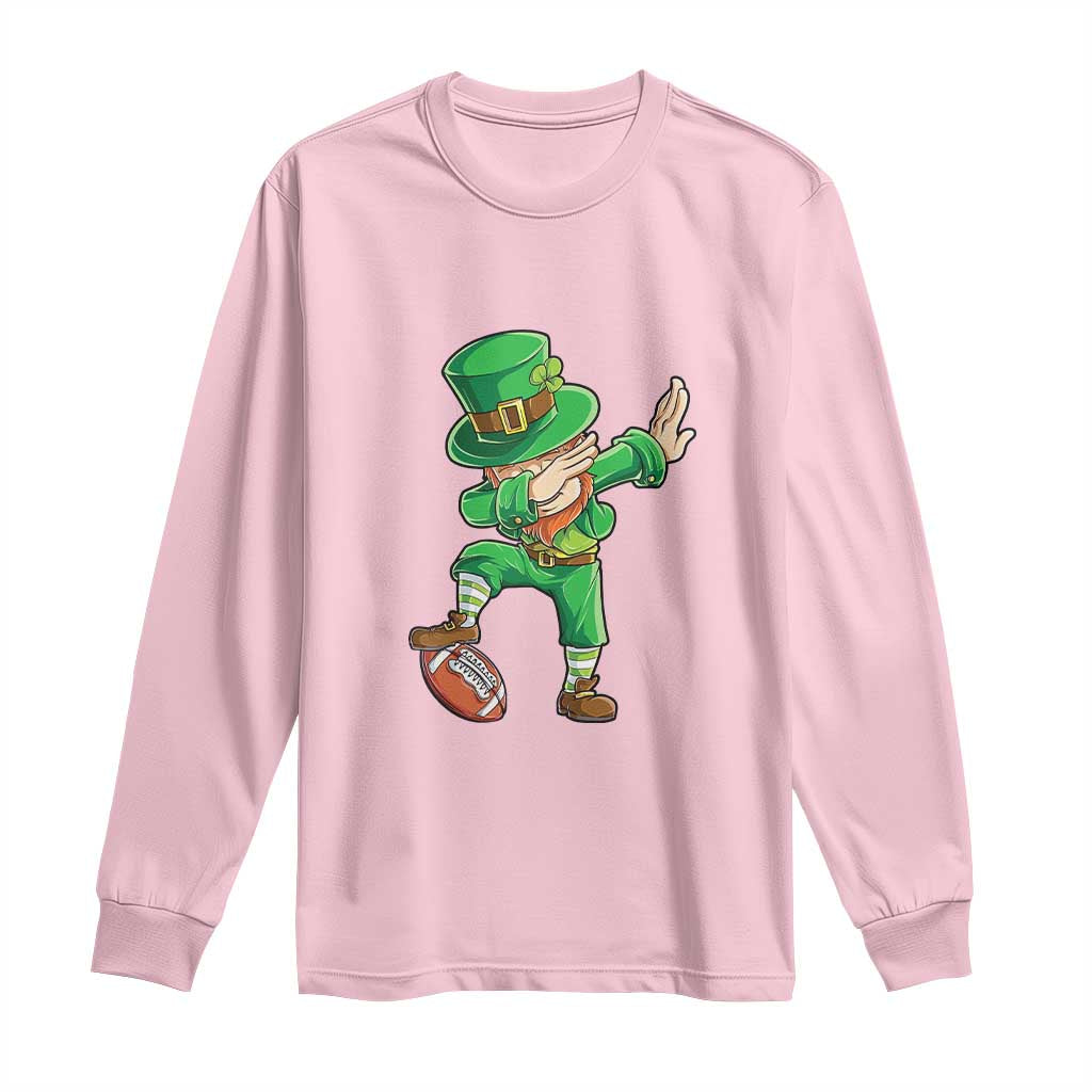 Dabbing Leprechaun Football Long Sleeve Shirt St Patricks Day Sports Lover