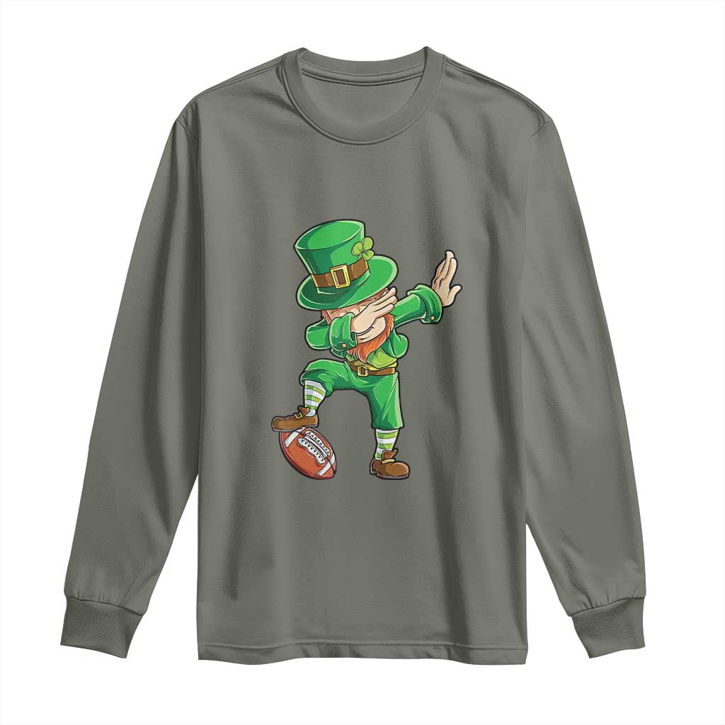 Dabbing Leprechaun Football Long Sleeve Shirt St Patricks Day Sports Lover