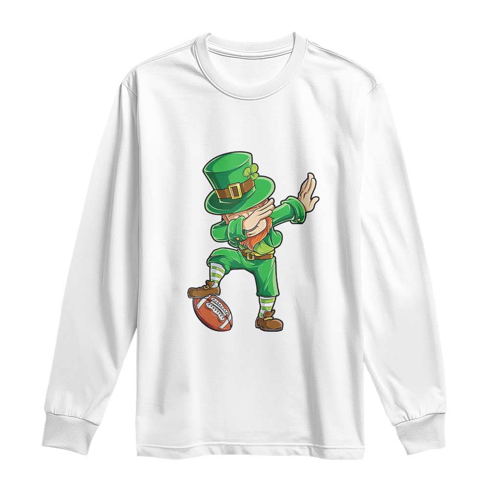 Dabbing Leprechaun Football Long Sleeve Shirt St Patricks Day Sports Lover