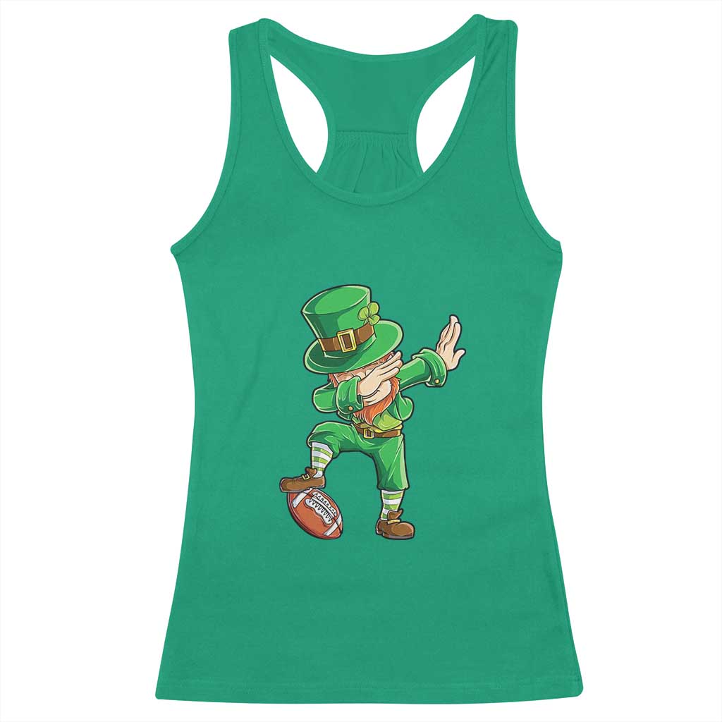 Dabbing Leprechaun Football Racerback Tank Top St Patricks Day Sports Lover