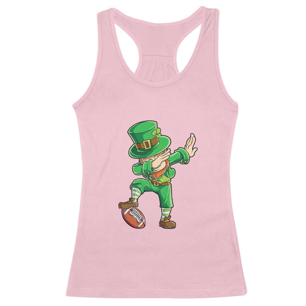 Dabbing Leprechaun Football Racerback Tank Top St Patricks Day Sports Lover