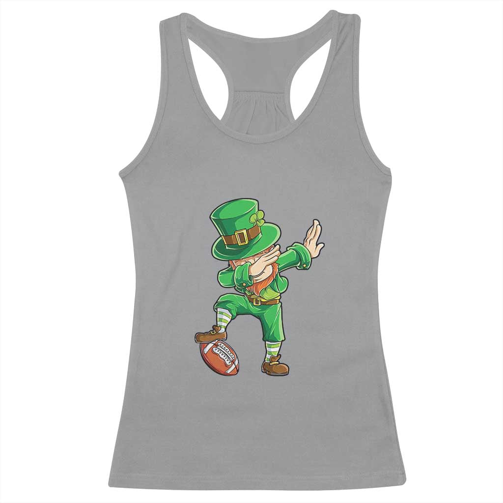 Dabbing Leprechaun Football Racerback Tank Top St Patricks Day Sports Lover
