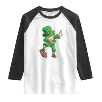 Dabbing Leprechaun Football Raglan Shirt St Patricks Day Sports Lover