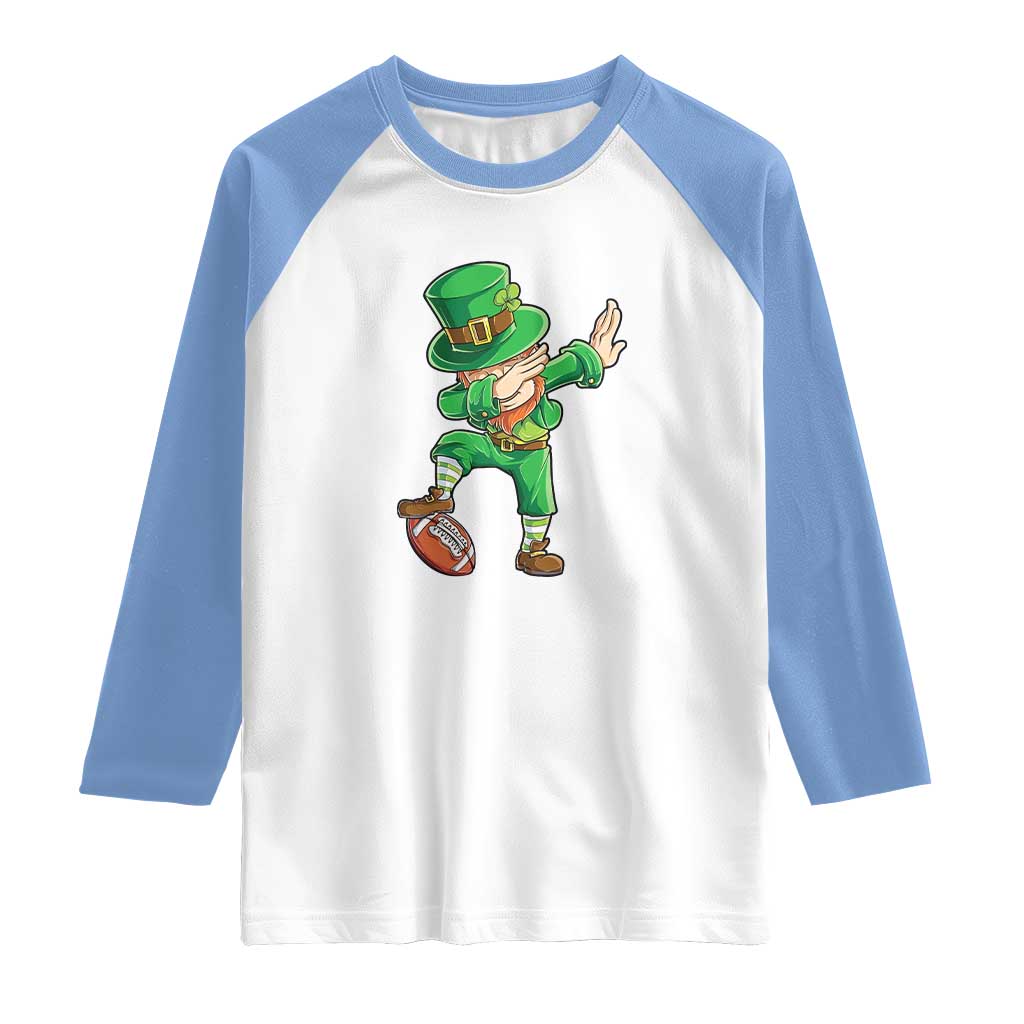 Dabbing Leprechaun Football Raglan Shirt St Patricks Day Sports Lover