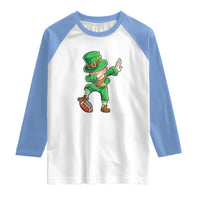 Dabbing Leprechaun Football Raglan Shirt St Patricks Day Sports Lover