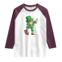 Dabbing Leprechaun Football Raglan Shirt St Patricks Day Sports Lover