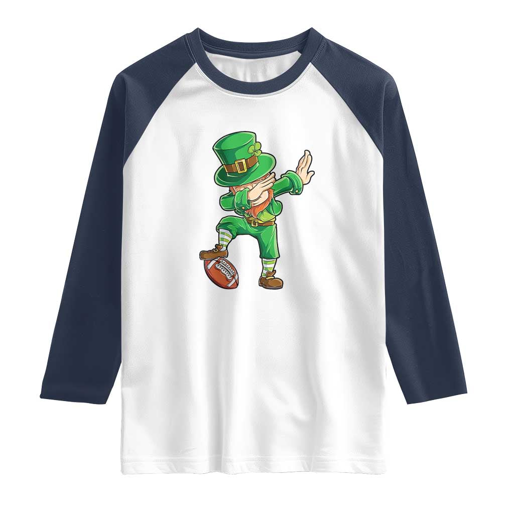Dabbing Leprechaun Football Raglan Shirt St Patricks Day Sports Lover